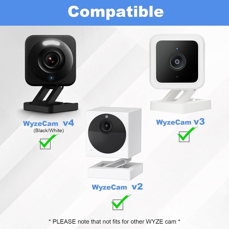 REEYEAR 2 Pack Window Mount fits for Wyze Cam V4/V3 – Stick-On Glass Camera Holder for Outdoor Monitoring, Birdwatching, Pet Viewing, No-Drill Mount for Renters – Not for Double Pane or Frosted Glass,Black - Image 2